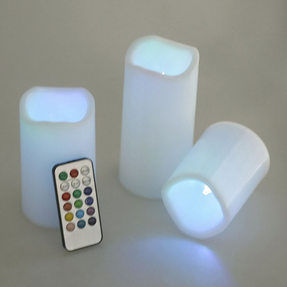 Popular Party Celebration Romantic Changing Color RGB LED Candles with Remote Control Flameless Candles