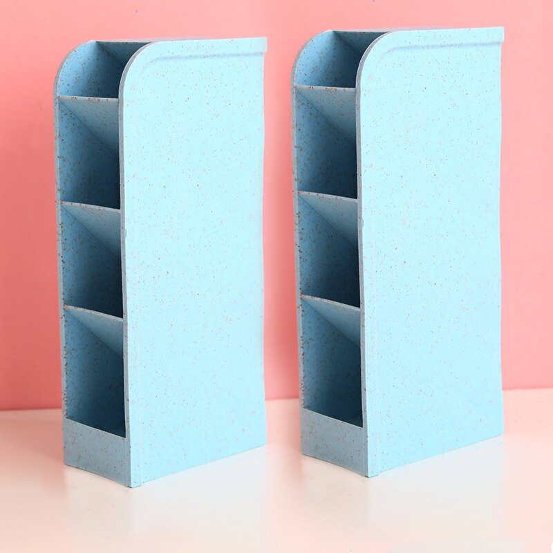 Soporte para bolígrafos transparente de gran capacidad, Caja de almacenaje para maquillaje, decoración, escritorio: Azul