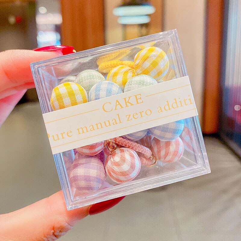 10/20/30PCS/Set Girl Cute Boll Flower Elastic Hair Bands Mini Hair Ring Ponytail Holder Scrunchies Kid Princess Hair Accessories: 06