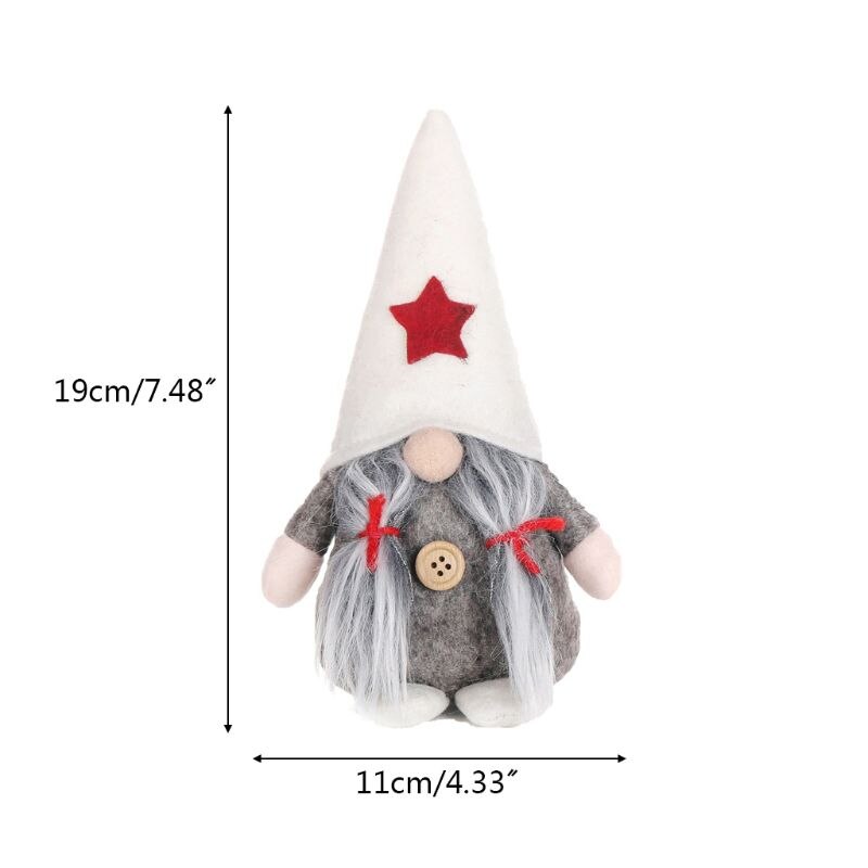 Vrolijk Kerstfeest Star Hoed Zweedse Santa Gnome Pluche Pop Ornamenten Handgemaakte Elf Speelgoed Home Party Decoratie