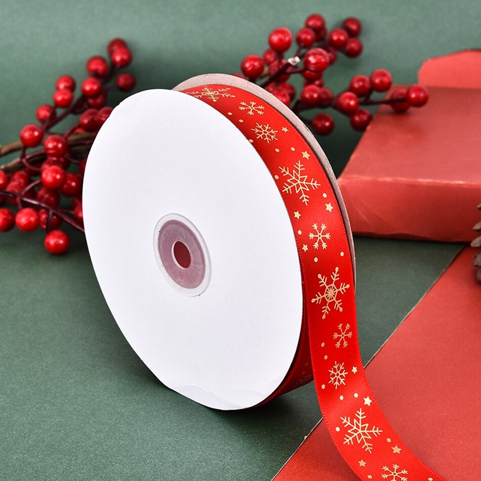 5Yards 25mm Printed Satin Ribbons Tape Bows Crafts DIY Natural Ribbon Sewing Clothing Christmas Wedding Party Decoration: 03   5Yards