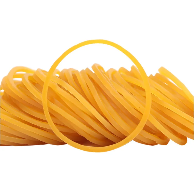 Starka elastiska gula gummiband töjbara latexringar för hemmakontor töjbart band diameter 10mm-60mm bredd 1.5mm