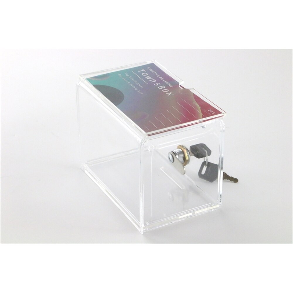 Counter Acrylic Donation Collection Box Perspex Charity Fundraising Box with Keylock Acrylic Business Name Card Holder Box