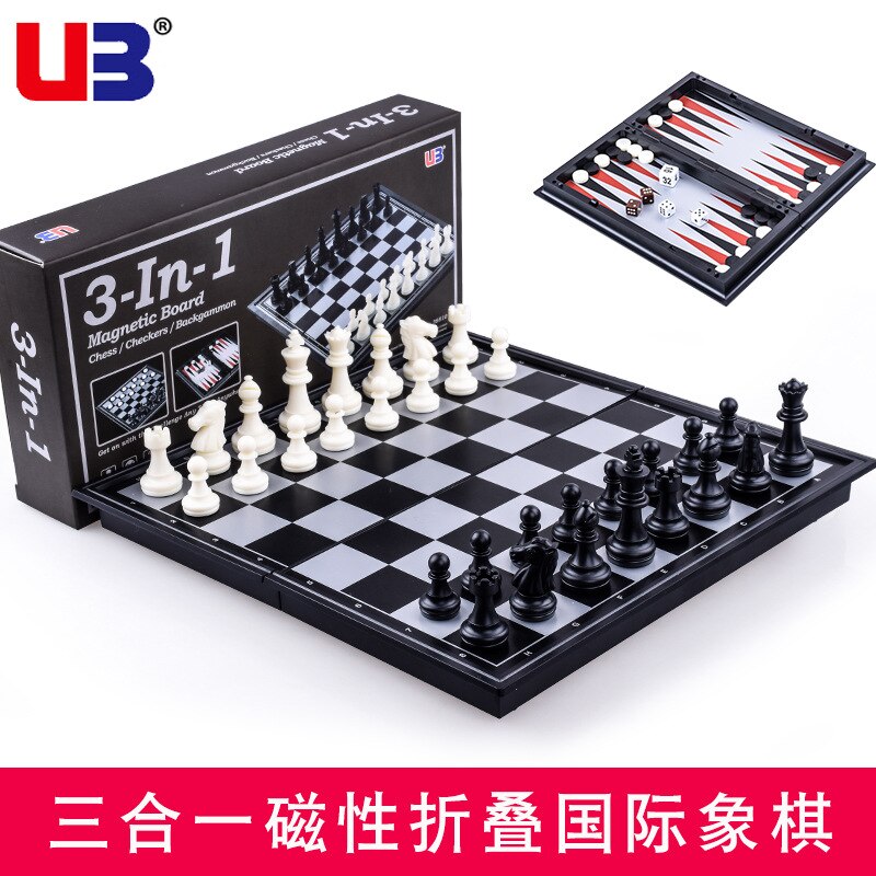Jeu de dames magnétiques 3 en 1 pliable et portable,jouets de société, échecs internationaux,: 36x36cm