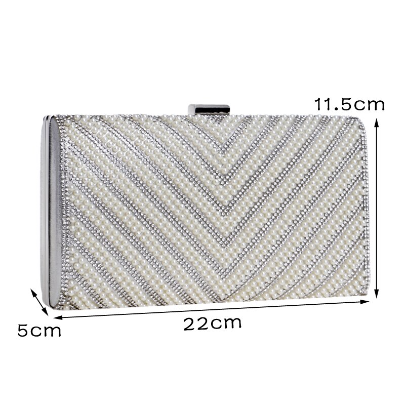 SEKUSA Perlen Frauen Messenger Handtaschen Diamanten Perle Kette Schulter Tag Kupplung Abend Taschen V Kristall Hochzeit Tasche