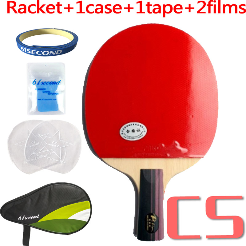PALIO 3 STERNE Tischtennis Schläger mit CJ8000 Gummi Schwamm Schläger Tasche fallen Original PALIO 3-Stern Kohlenstoff Klingeln pong Schläger Paddel: CS mit HM Fall