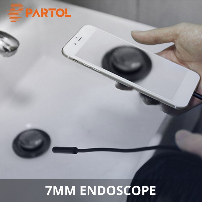 Partol 7mm Lens Waterdichte Mini Android Endoscoop 2 m USB Camera Kabel Snake Tube Inspectie Borescope 6 LED voor android Telefoon PC