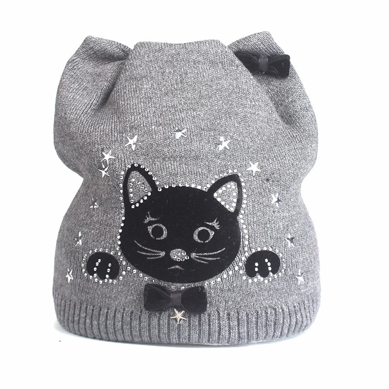 Xtre sød kitty børne vinter efterår hue strik hue baby bomuld hue hue til pige