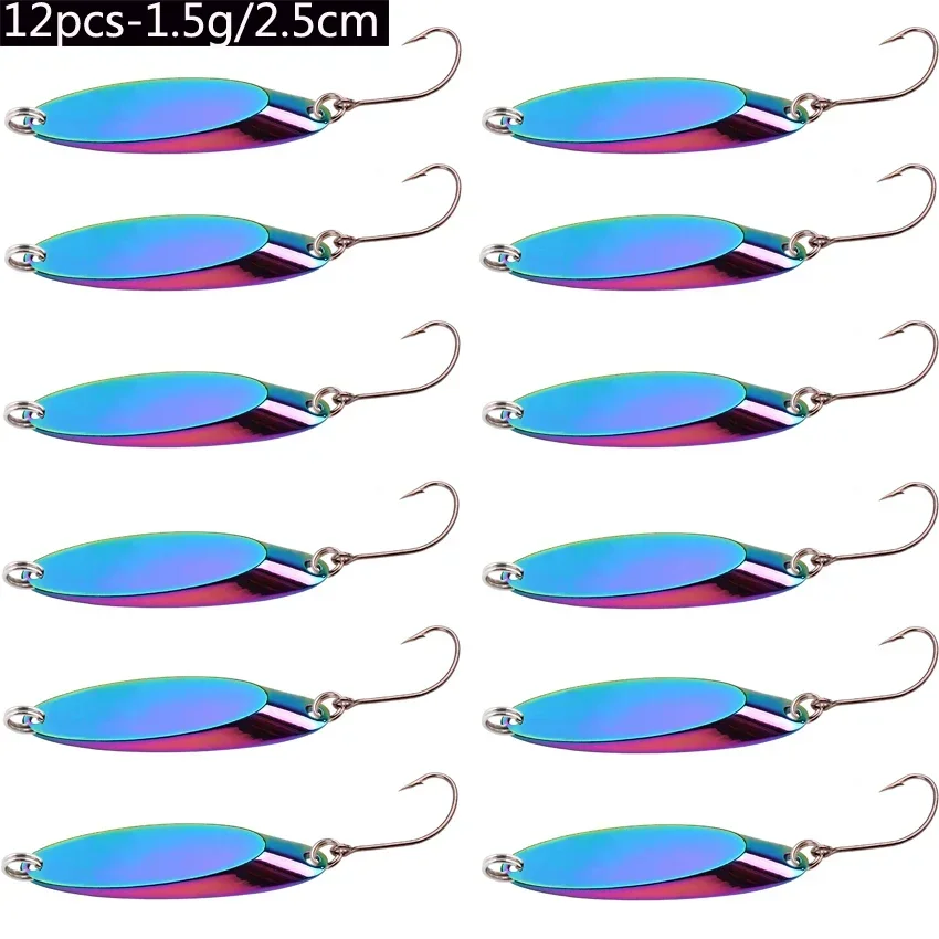 12 pçs 1.5g-60g metal afundando iscas de pesca colher jigging isca artificial duro truta baixo mar isca de pesca de água salgada