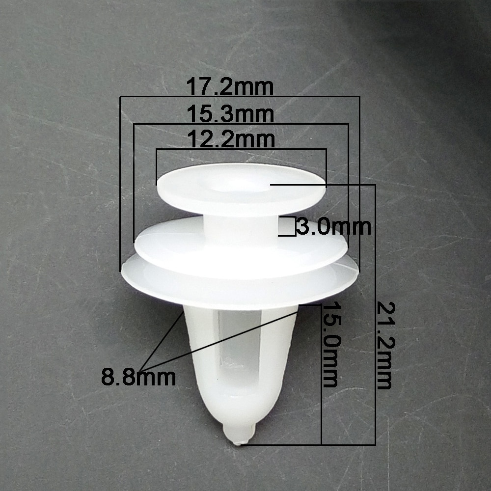 Car White Plastic Rivets Fastener Door Clips for Nissan TIIDA X-TRAIL Qashqai Skoda Octavia Fabia Renault Clio Ford Focus