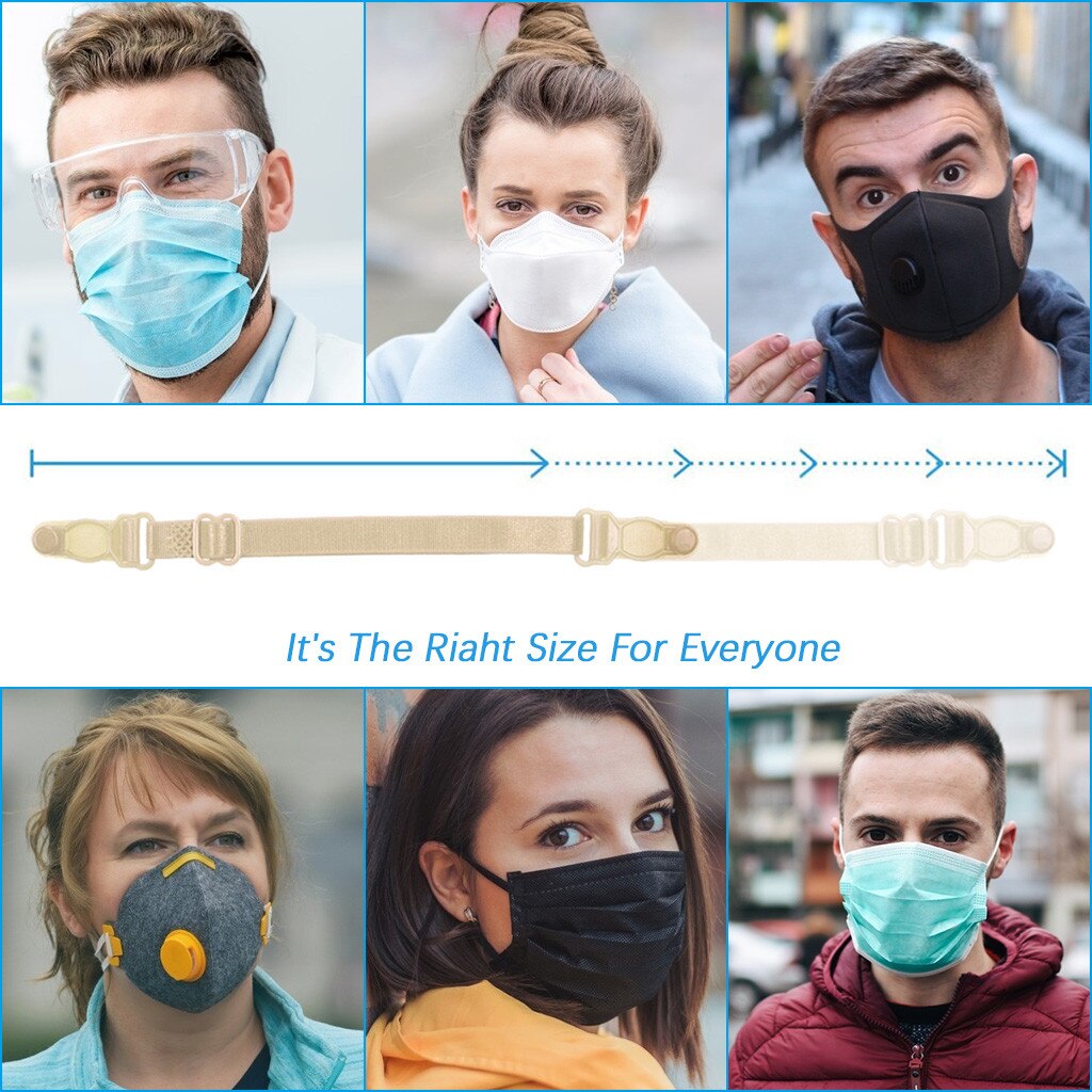 5pcs Adjustable Anti-slip Mask Extension Belt Bandage Mask holder Strap Buckle Face Mask Holder Accessory Sujeta Mascarillas
