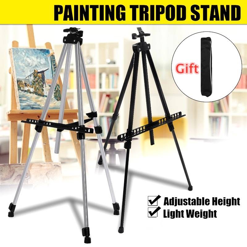 Adjustable Iron Painting Display Artist Easel Tripod Stand Folding Portable Sketching Rack Painting Tools Supplies Organizer