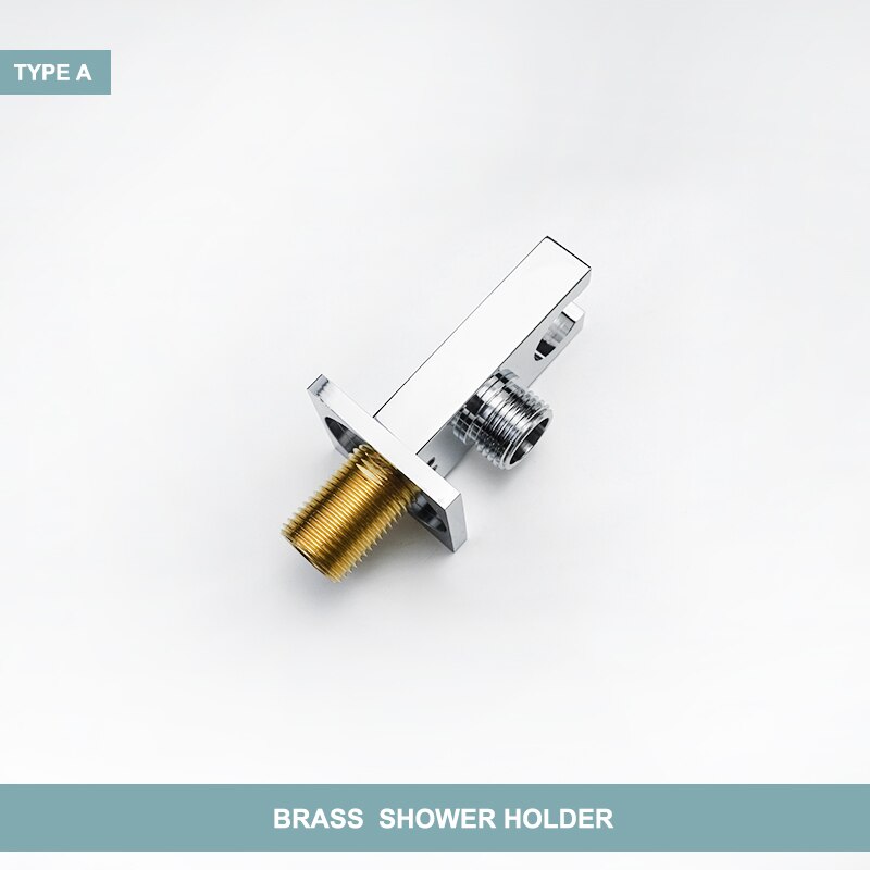 Handheld Shower Head Water Saving Chrome Plating Bathroom Rainfall Brass Square High Pressure Hand Shower Head Sprayer Holder: A Bracket Only