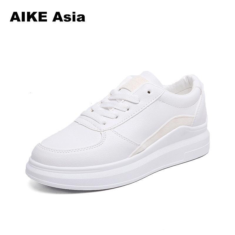 Spring wedges hvide sko kvindelige platform sneakers kvinder tenis feminino casual kvindelige sko kvinde: Hvid / 6