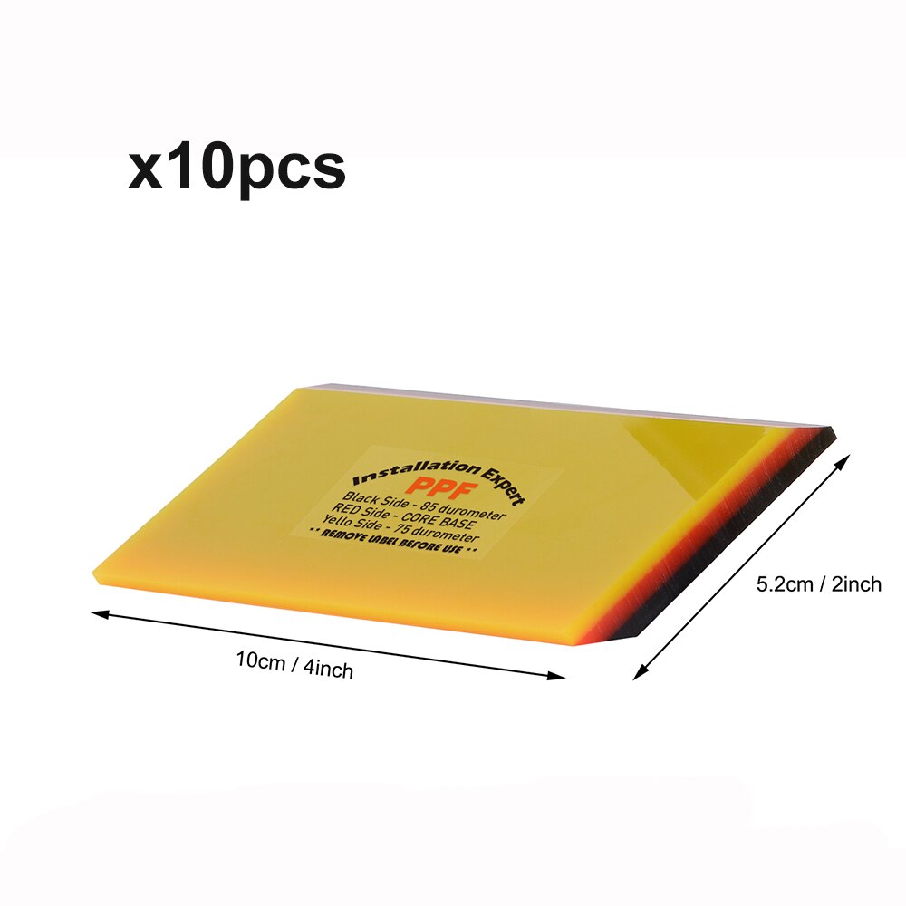 Foshio 2/5Pcs Zachte Ppf Wrapping Squeegee Carbon Vinyl Wrap Auto Film Plakken Tool 2in1 Schraper Venster verven Auto Cleaning: 10pcs 4inch