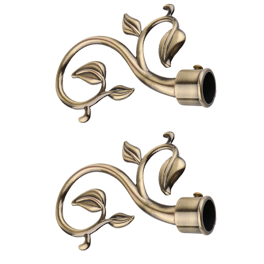 1 Pair Curtain Decorative Pole/Rod Finials Ends Heads Caps Rod Kits: Bronze