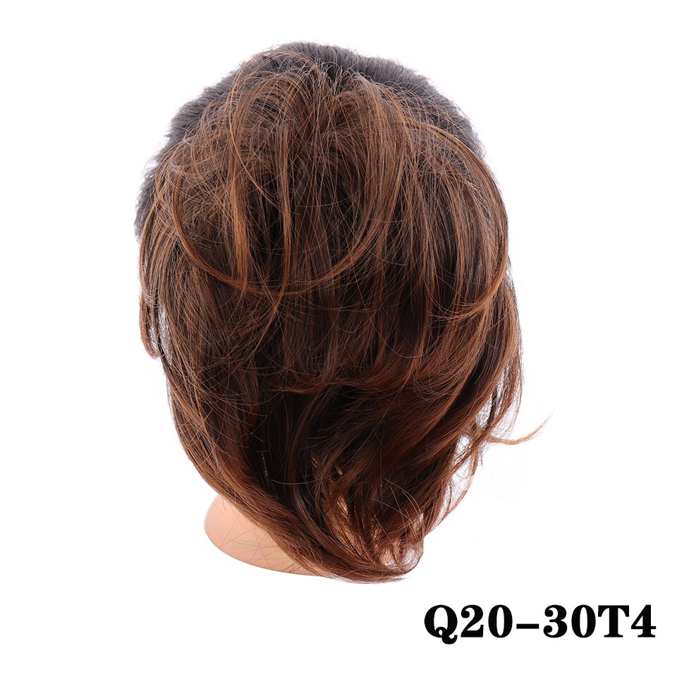 Lupu Grijs Bruin Bed Steil Haar Extensions Pad Elastische Haar Touw Rubber Band Chignon Donut Haar Broodje: T27/30/4