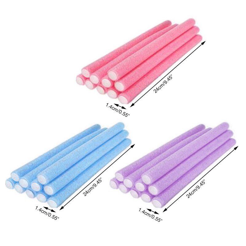 10PCS/SET Hair Curler Roller Curl Hair Bendy Rollers DIY Magic Hair Curlers Tool Styling Rollers Pearl Cotton Hair Curling