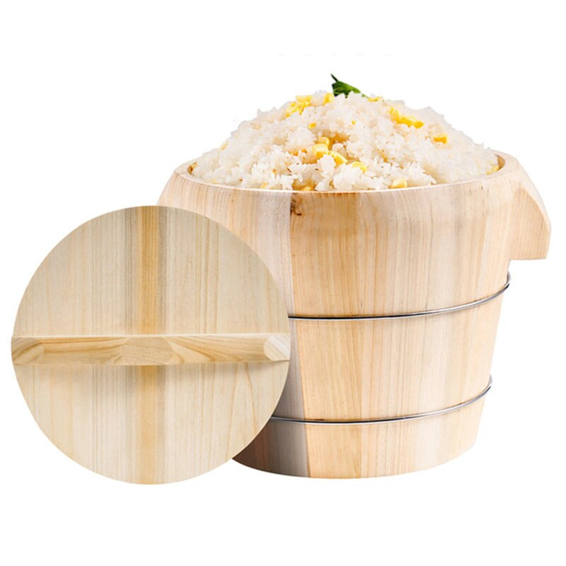Cuiseur vapeur en bambou 21/24/27cm, baril en bois de riz à la vapeur, plats à Dim Sum, poisson et légumes, cuisson à la vapeur de cuisine