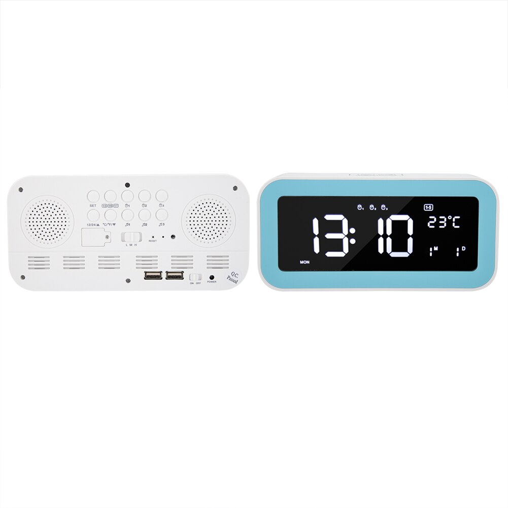 Digital LED Smart Dimmable LED Light Alarm Clock Temperature Display Desk Decor