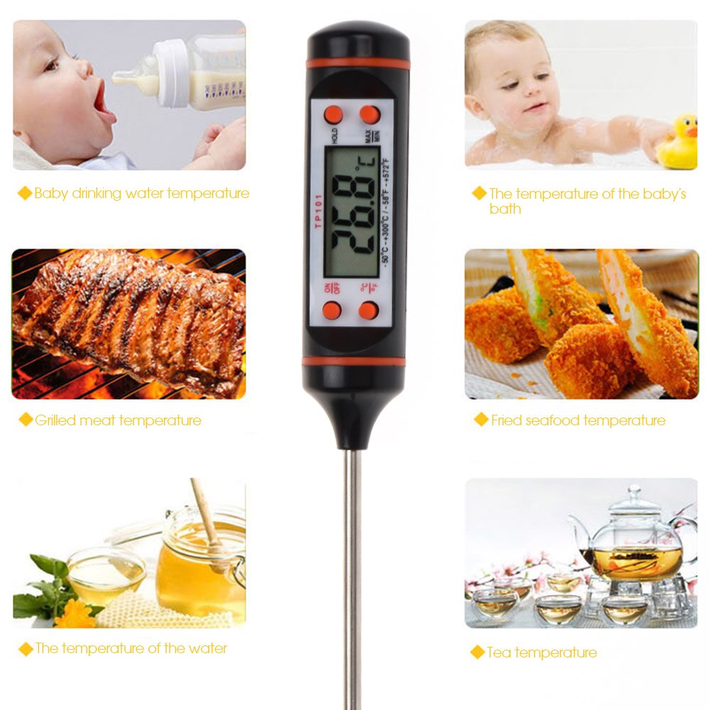 Keuken Accessoires Elektronische BBQ Digitale Thermometer Koken Eten Probe Vlees Water Melk Vlees Thermometer Gadgets Keuken Gereedschap