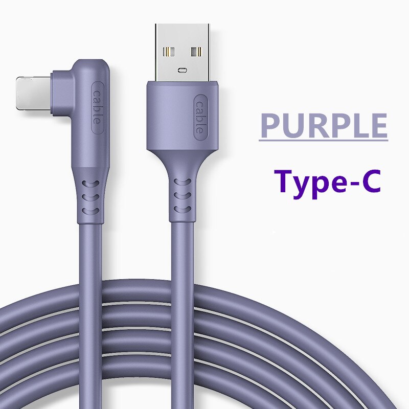 ROCK 5A USB Type C chargeur câble pour Redmi note 8 Samsung Charge rapide 3.0 USB C câble de Charge rapide USB type-c fil pour Huawei: VIOLET / 200cm