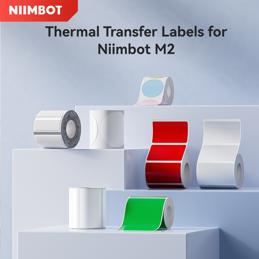 Niimbot M2 Label Thermal Transfer Paper for M2 Printer Thermal Transfer Ribbon Home Office 20-50mm Width Label Paper Sticker