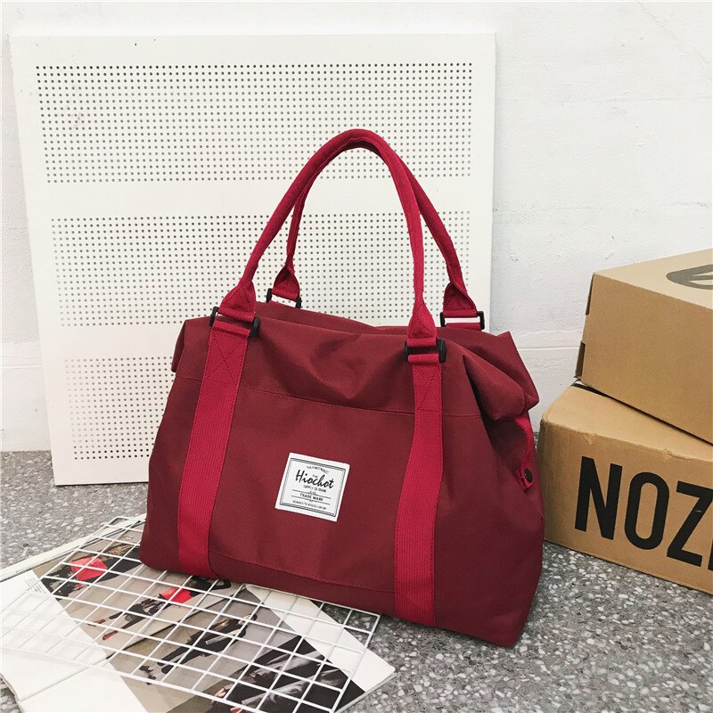 Casual Multifunctional Waterproof Men Travel Bags Anti-Theft Travel Duffle Large Capacity Handbag Weekend Bag Overnight: red