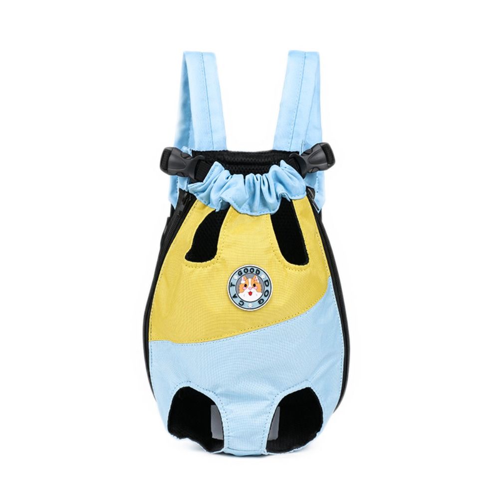 Mochila portátil para exteriores para perro y gato, mochila de transporte para mascotas, transpirable, frontal para el pecho, suministros para cachorros pequeños y medianos: L / tan