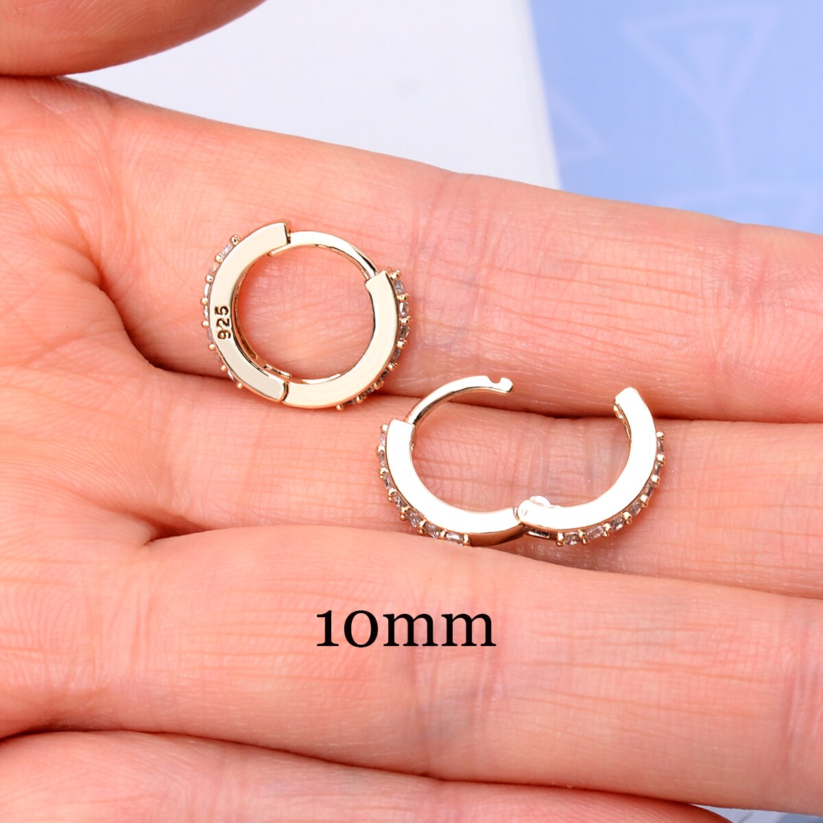 Piercing Studs Women Small Hoop Earring Huggies Ear Circle Rings Cartilage Earlobe Tragus Man Girls Tiny Hoops: Gold white 10mm