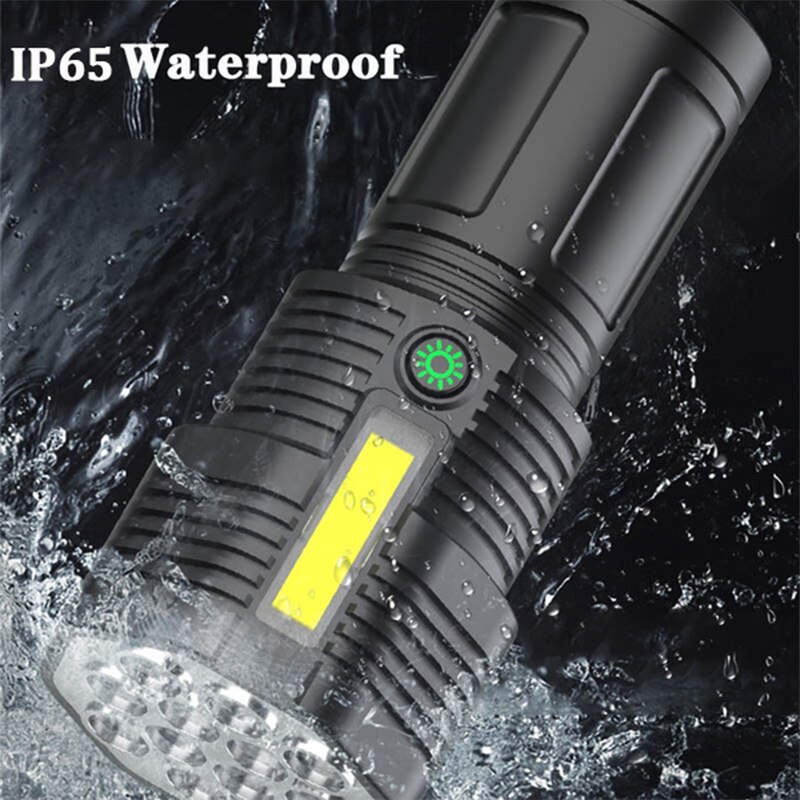 Powerful LED Flashlight 12-core Rechargeable Flashlight With COB Side Light Ultra Bright Waterproof Torch for Camping Hiking