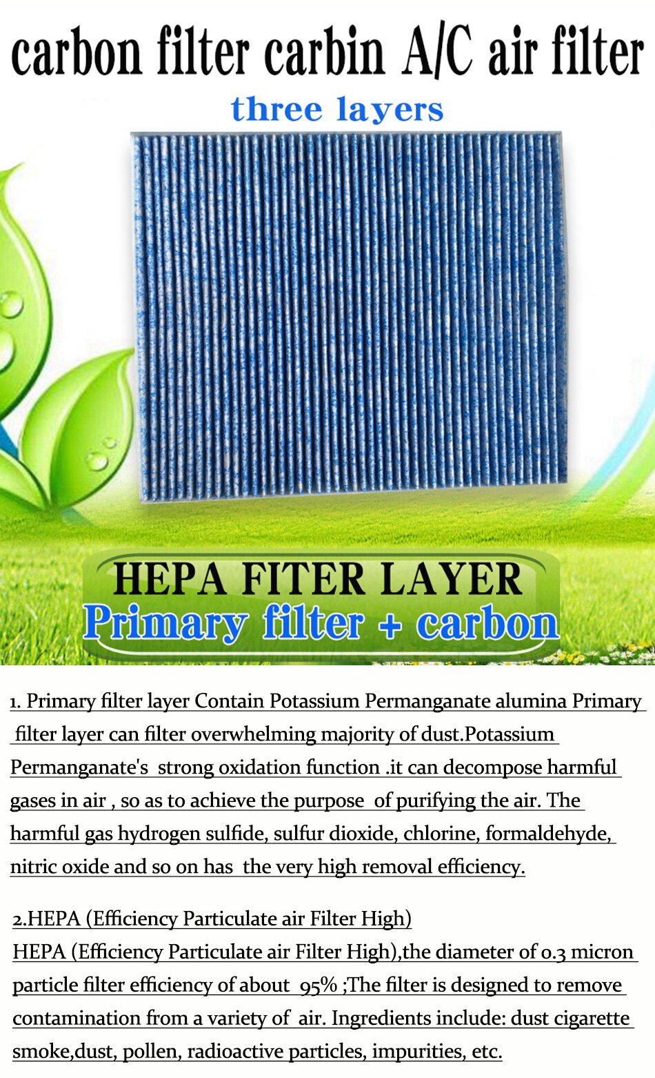 CABIN AIR FILTER for Chevrolet Cadillac Buick GMC size:Length:240 mm, Width:204 mm,Height:30 mm part number:13508023 13356916
