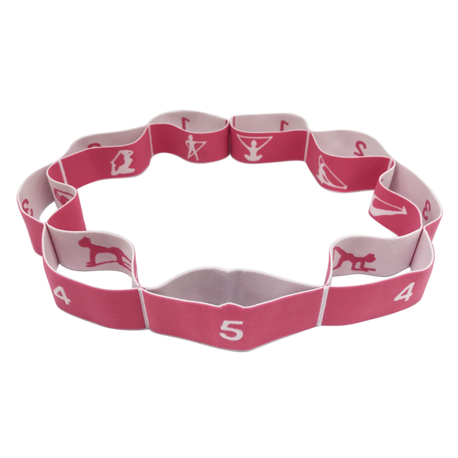 Gym Stretch Strap 9 Loops Dance Exercise Fitness Pull Latin Yoga Belt Portable Resistance Band Pilates Gymnastic Beginner: Pink