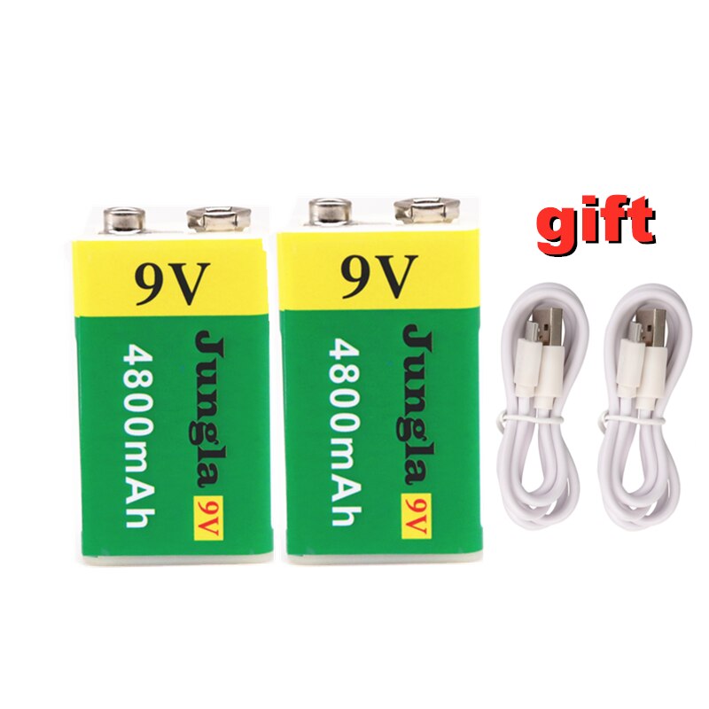 Hohe kapazität USB Batterie 9V 4800mAh Li-Ion Akku USB Lithium-batterie für Spielzeug Fernbedienung