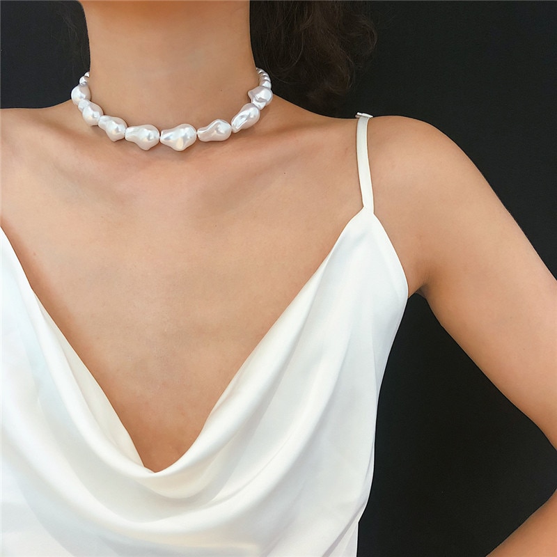 Moda grande barroco pérola colar para mulher novo estilo declaração irregular gargantilha colares festa jóias