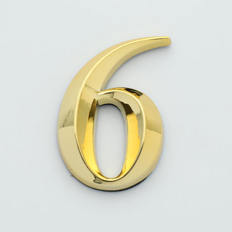 1 pz 3d oro autoadesivo numero di porta segno numero cifra appartamento Hotel ufficio porta indirizzo numero di strada adesivi targa segno: Kaki scuro