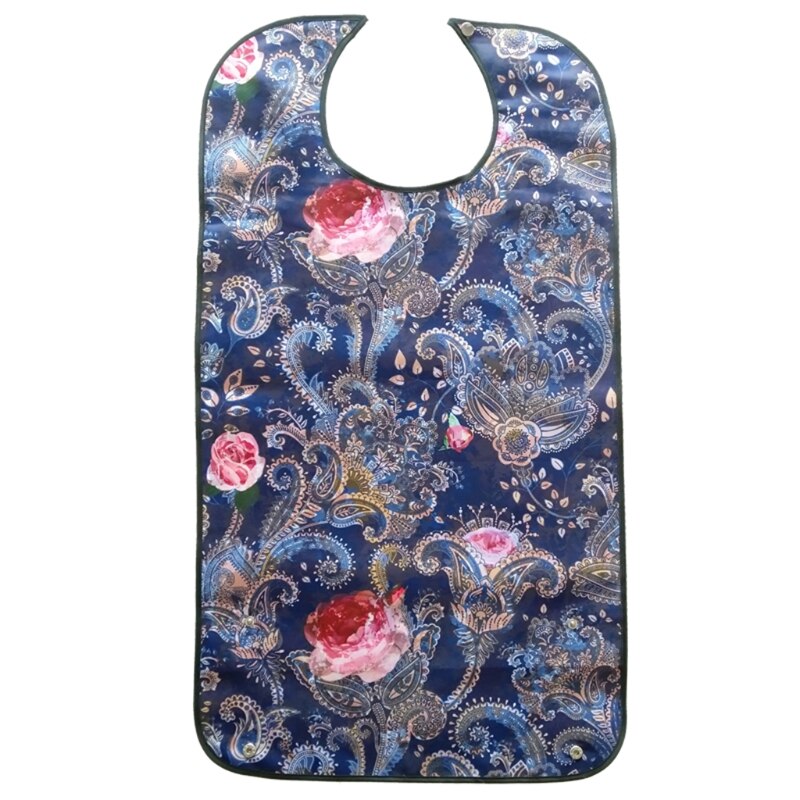 Reutilizável à prova dreágua adulto elder mealtime bib vestuário derramamento protetor de ajuda à deficiência avental floral flores impressão: 9