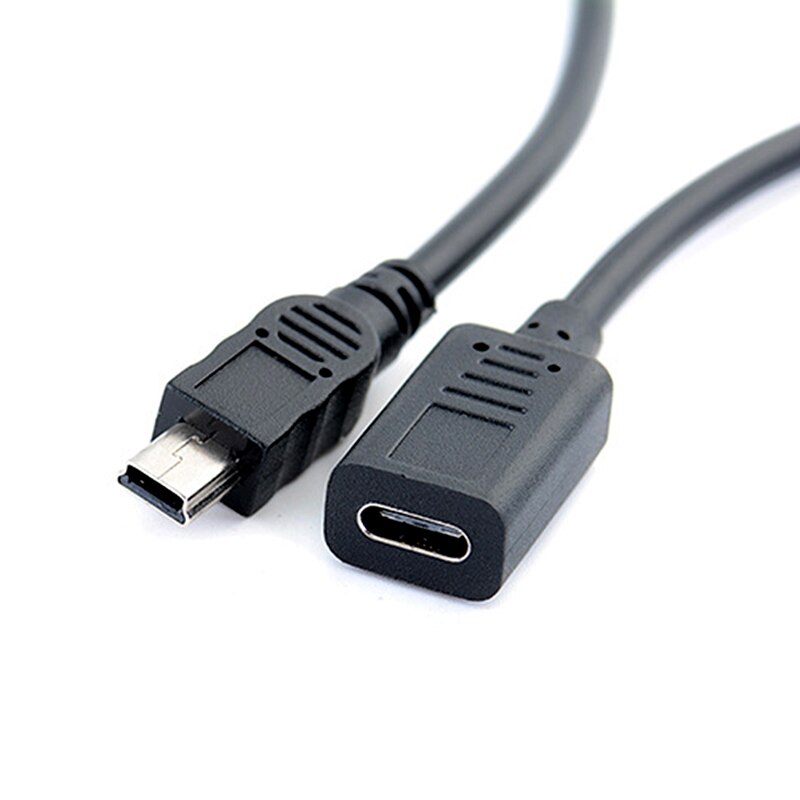 30cm mini usb hane till typ-c hona laddningsdataadapter kabel sladdadapter