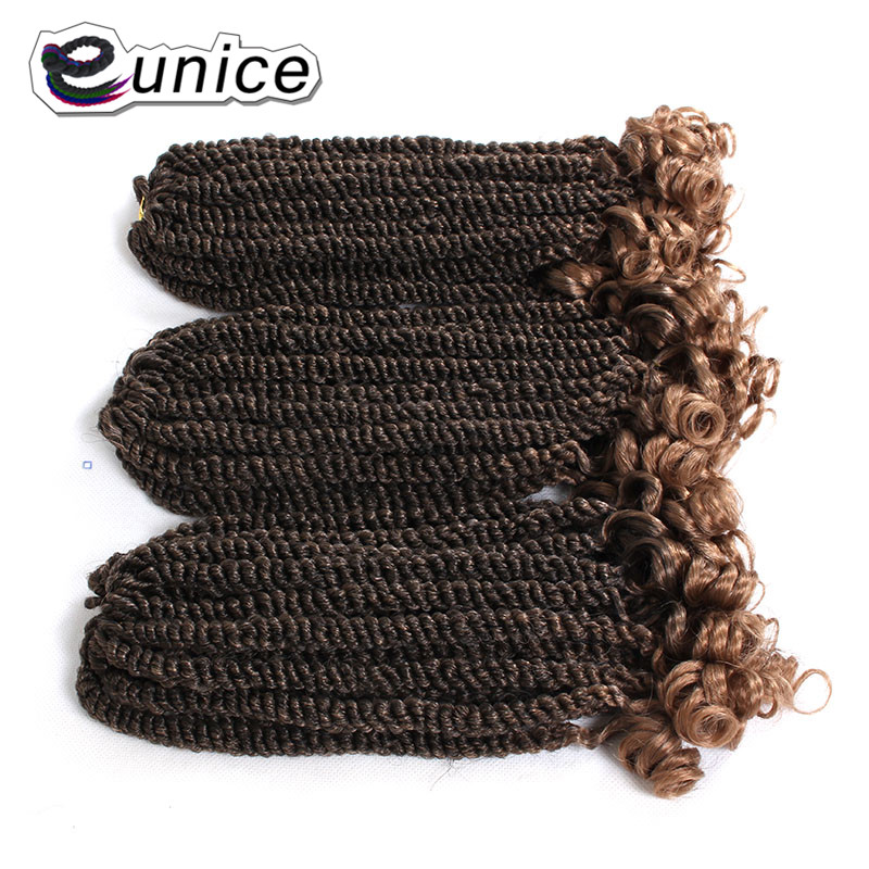 Eunice-Extensions de tresses synthétiques havane au Crochet, en Fiber de haute température, 1 pièce, 1B/27/BUG