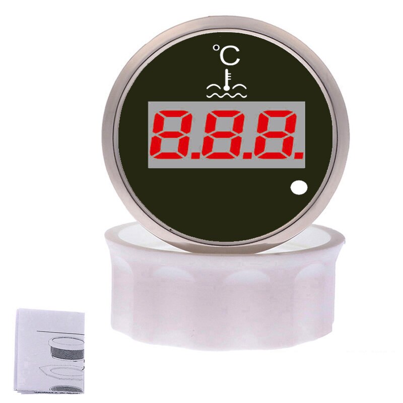 52Mm Boot Auto Water Temperatuurmeter 40-120 Water Temp Gauge Met Motor Temperatuur Alarm Fit 12 ~ 24V: Digital BS