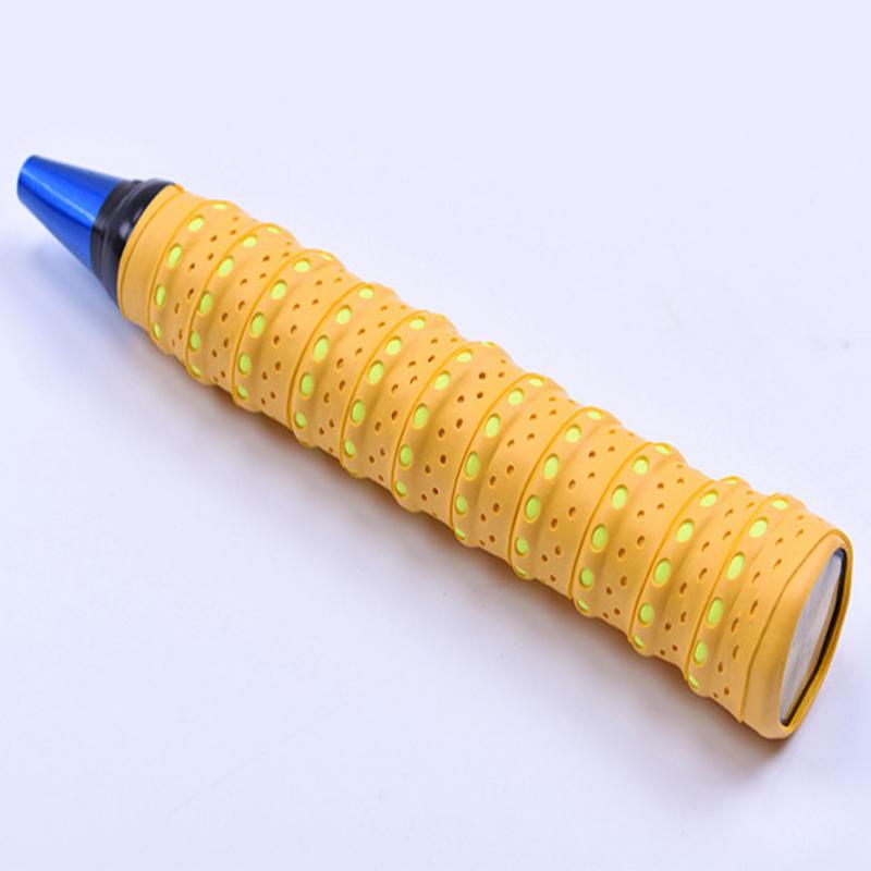 1 stk anti-slip fortykkelse overgreb håndtag tennis badminton ketcher band grip tape badminton ketcher greb til tennis badminton: Gul