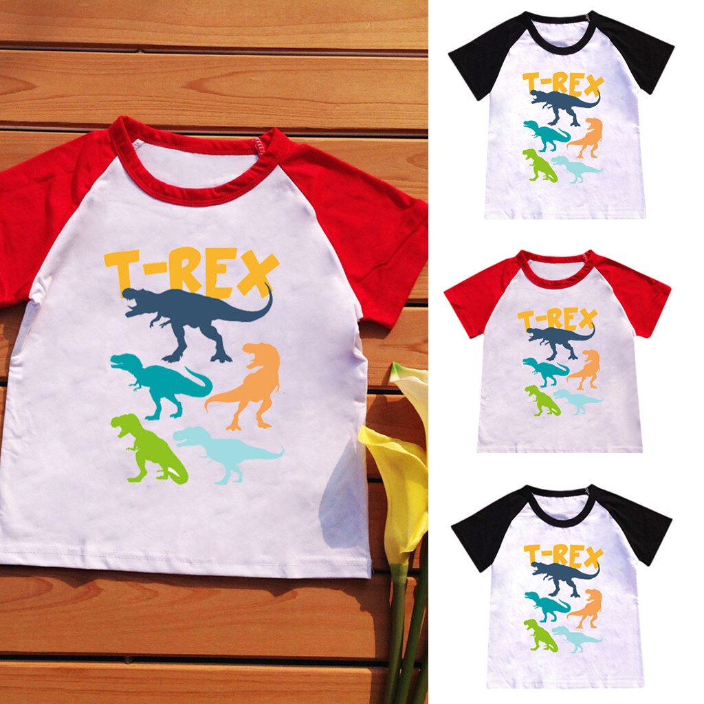Kids Bady Boy Cartoon Style Dinosaurs Pattern T-shirt Bottoming Shirt Tops MAR5