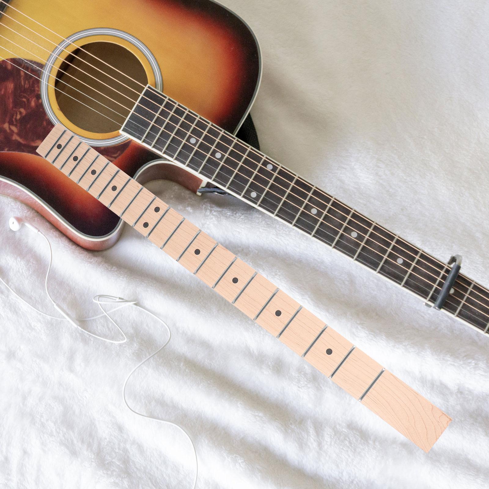 Elgitarhals med 21 bånd, gripebrett i lønn, sorte prikker, reservedel, tilbehør til akustiske strengeinstrumenter for folkemusikk.
