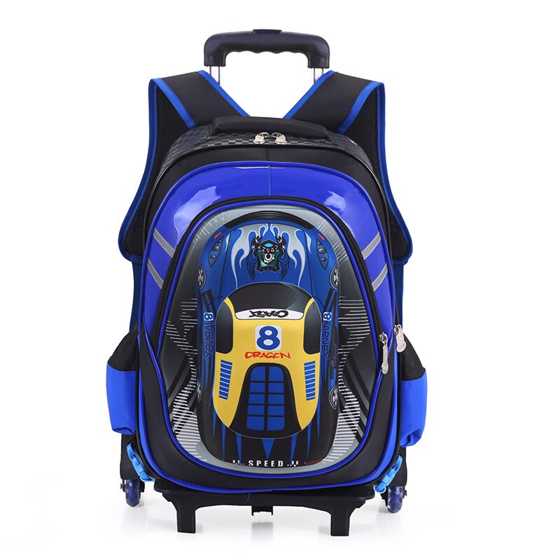 Mochila escolar con ruedas para niños, equipaje, para niños,: Azul