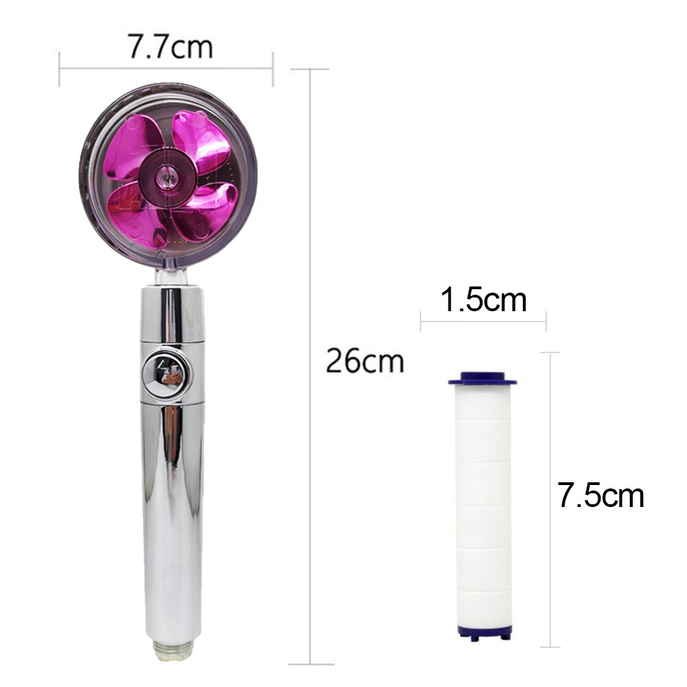 Turbocharged Shower Head Propeller Shower Head High Pressure Set 360 Rotate Golden Fan Turbocharge Pure Rainfall Helix Eco Showe: A4-With Filter