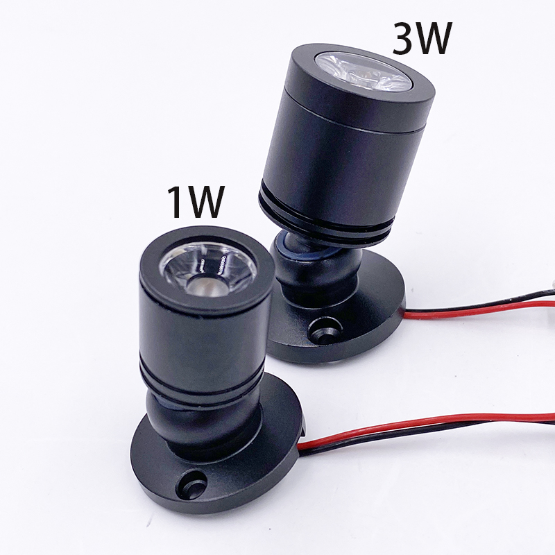 Mini focos LED para techo, luz descendente de 110V, 220V, DC12V, 24V, puntos montados en superficie, gabinete, mostrador, escaparate de joyería, ajustable, 1W, 3W