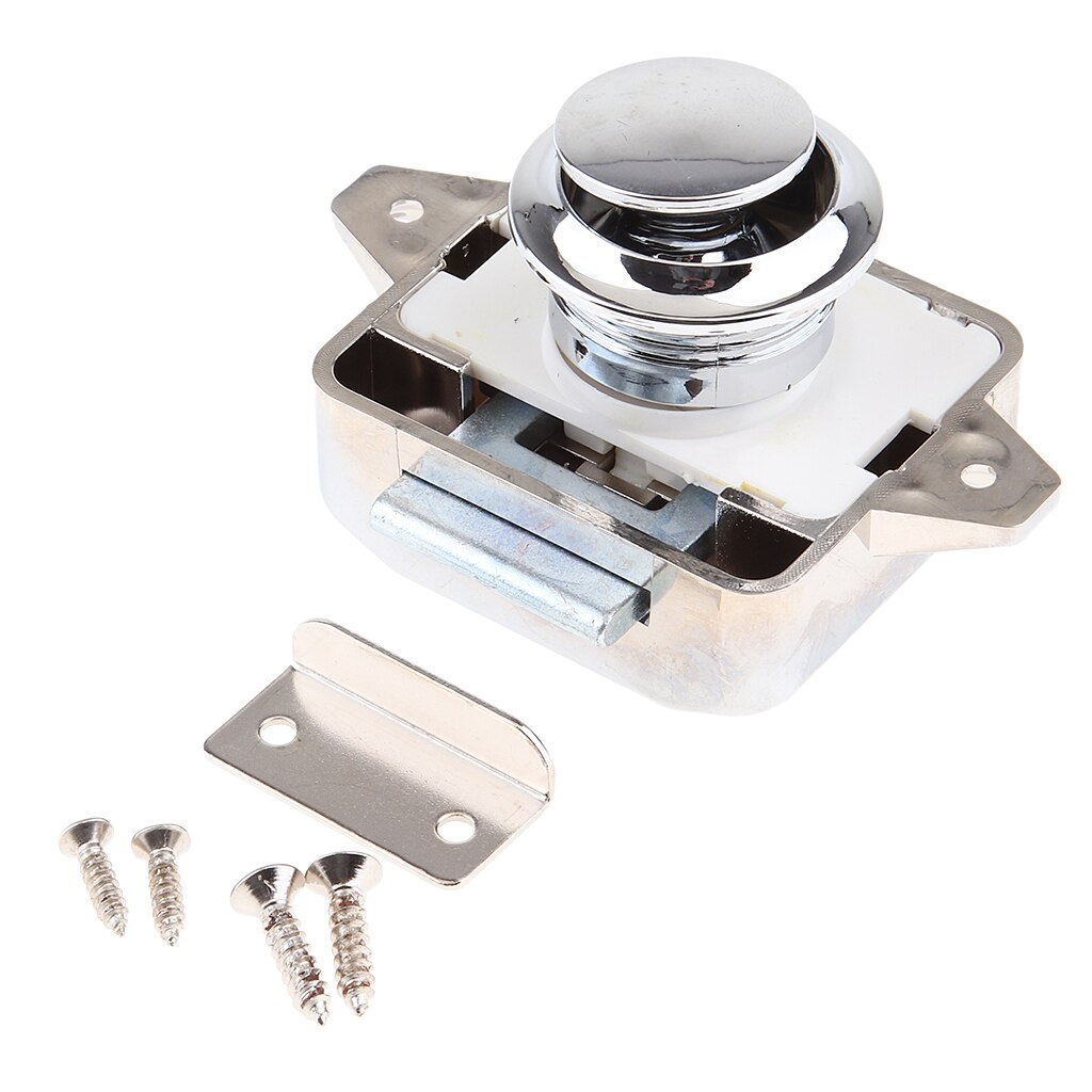 2pcs Cupboard Draw Push Button Door Lock Press Close Latch Catch Campervan