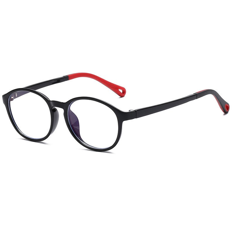 Gafas ópticas con montura Ovalada para niños y niñas, lentes transparentes de silicona suave, con protección contra luz azul, para ordenador: C1