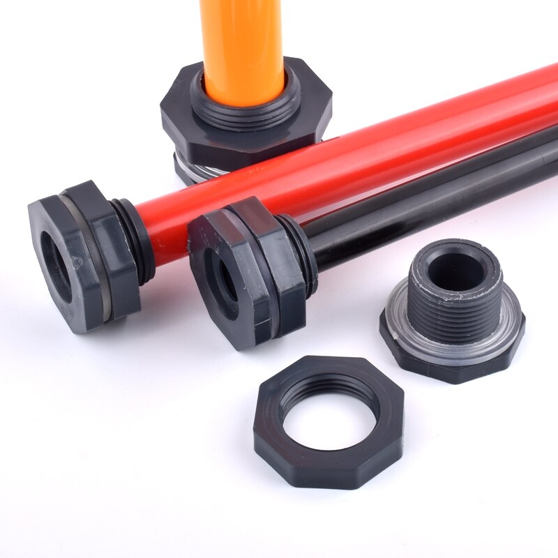 1Pc ID 20~63mm PVC Water Tank Connector Home Aquarium Fish Tank Bulkhead Pipe Joint Water Inlet Outlet Connector Drainage Joint