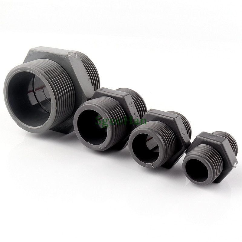 1/2"~2" Male Thread Equal Diameter 20mm~63mm Joints Garden Irrigation PVC Nipple Connector Fish Tank Coupler Adapter Tube Joints